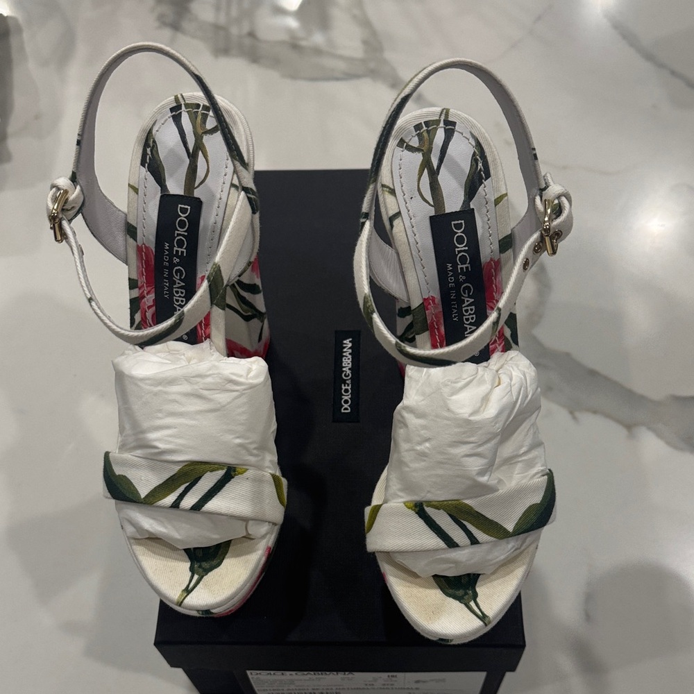 Dolce & Gabbana floral-print platform sandals